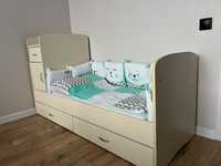 Дитяче Ліжечко кроватка з ящиками, маятником (0-10 років)