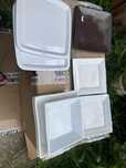 8 kwadratowych porcelanowych swietny stan 3 miski 5 talerzy zestaw