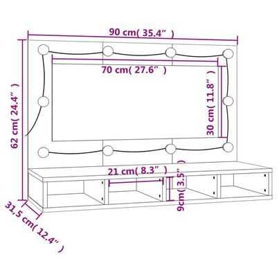 vidaXL Szafka z lustrem i oświetleniem LED, czarna, 90x31,5x62 cm