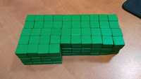 Drewniane bloczki 15x15x7 mm (zielone)
