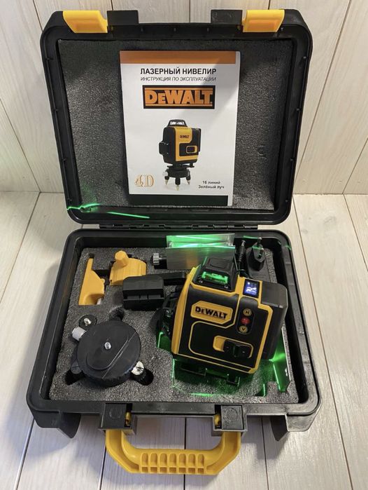 Лазерний рівень нівелір DeWalt 4D 16 ліній зелений луч