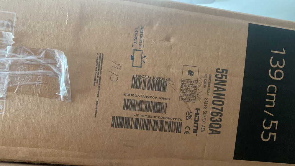 Телевізор LG 55NANO763QA пошкоджена матриця на запчастини