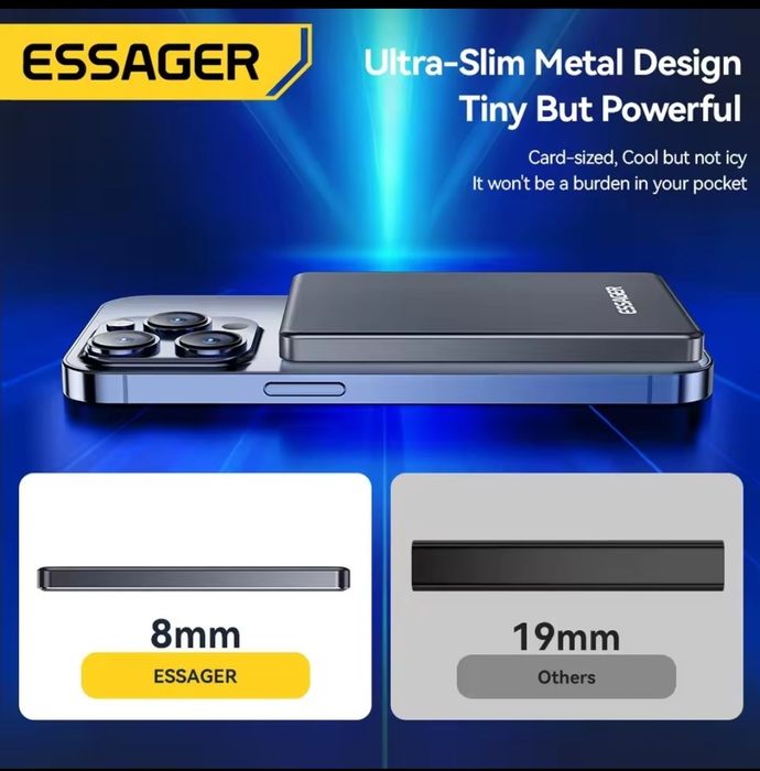 Павербанк  ESSAGER 5000mah Magnetic Power Bank (MagSafe)