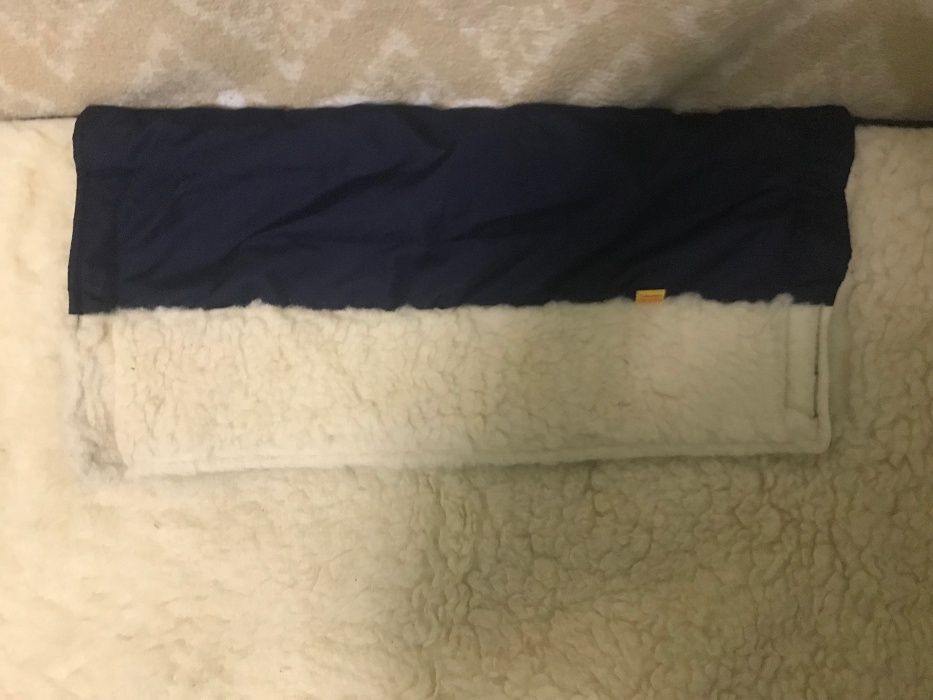 Теплый зимний конверт-одеяло (трансформер) на овчине Comfort синий