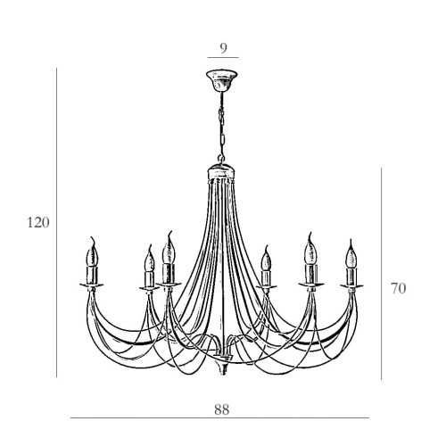 Promocja Żyrandol klasyczny JEWESA 6-ramienny - CZTERY KOLORY