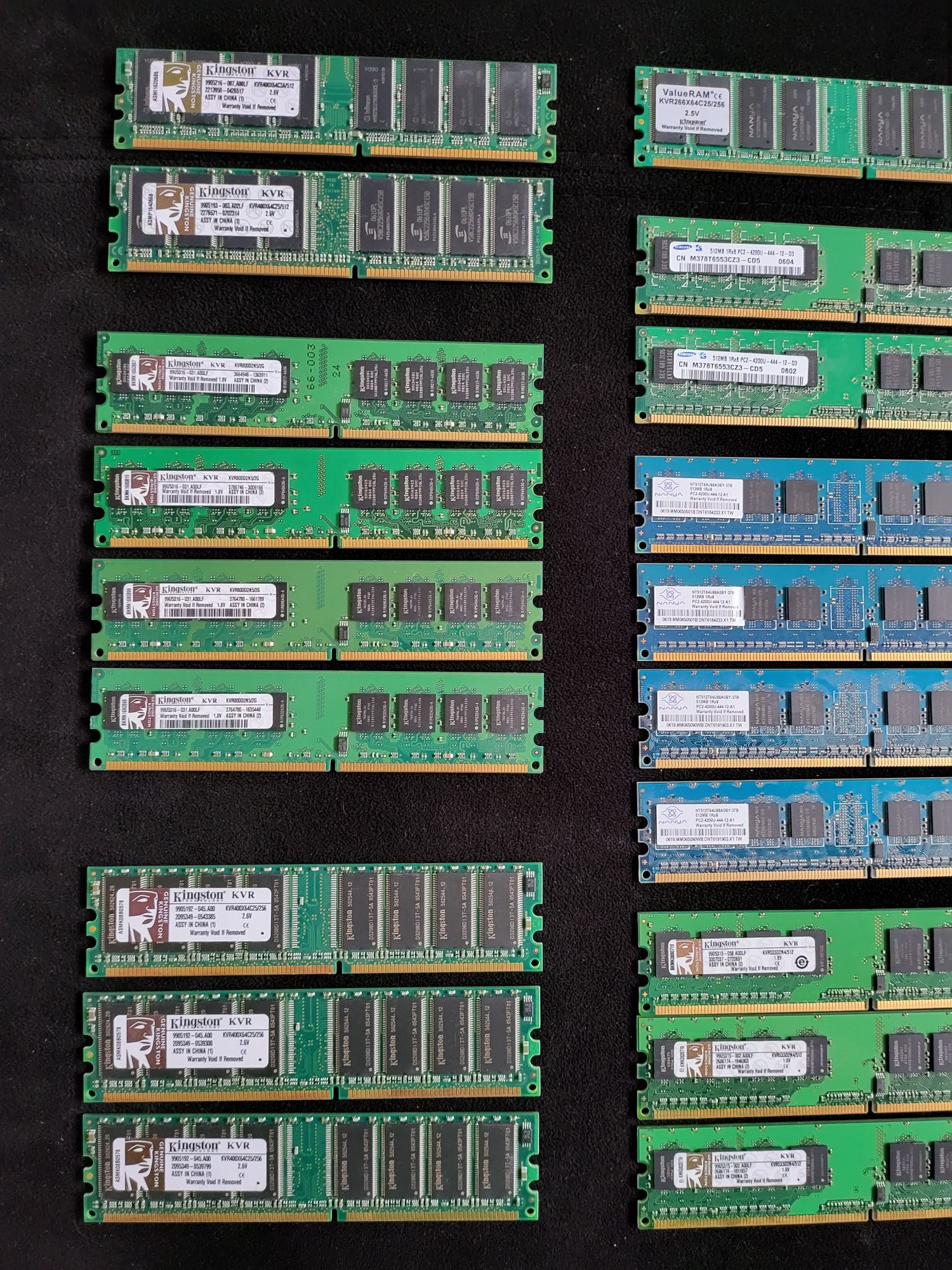 Kości pamięci DDR DDR2 Kingston Samsung Nanya Hynix 36 sztuk okazja