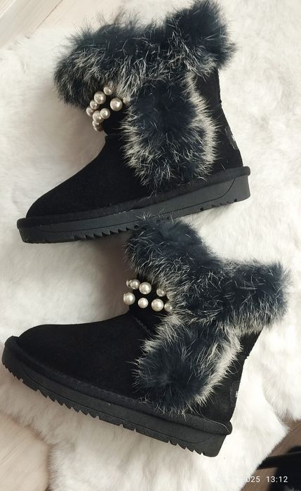 Уггі зимові натуральна замша і хутро 26-31 р. чобітки черевики