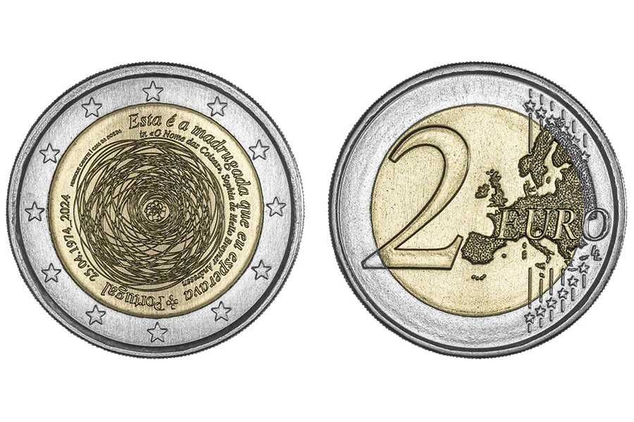 Moeda comemorativa 2€ 2 euros 50 Anos do 25 de abril 2024 NOVA
