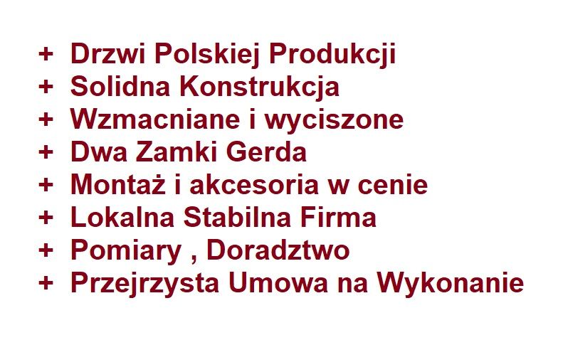 Drzwi Zewnętrzne Wejściowe do Mieszkań, Pełne z Montażem