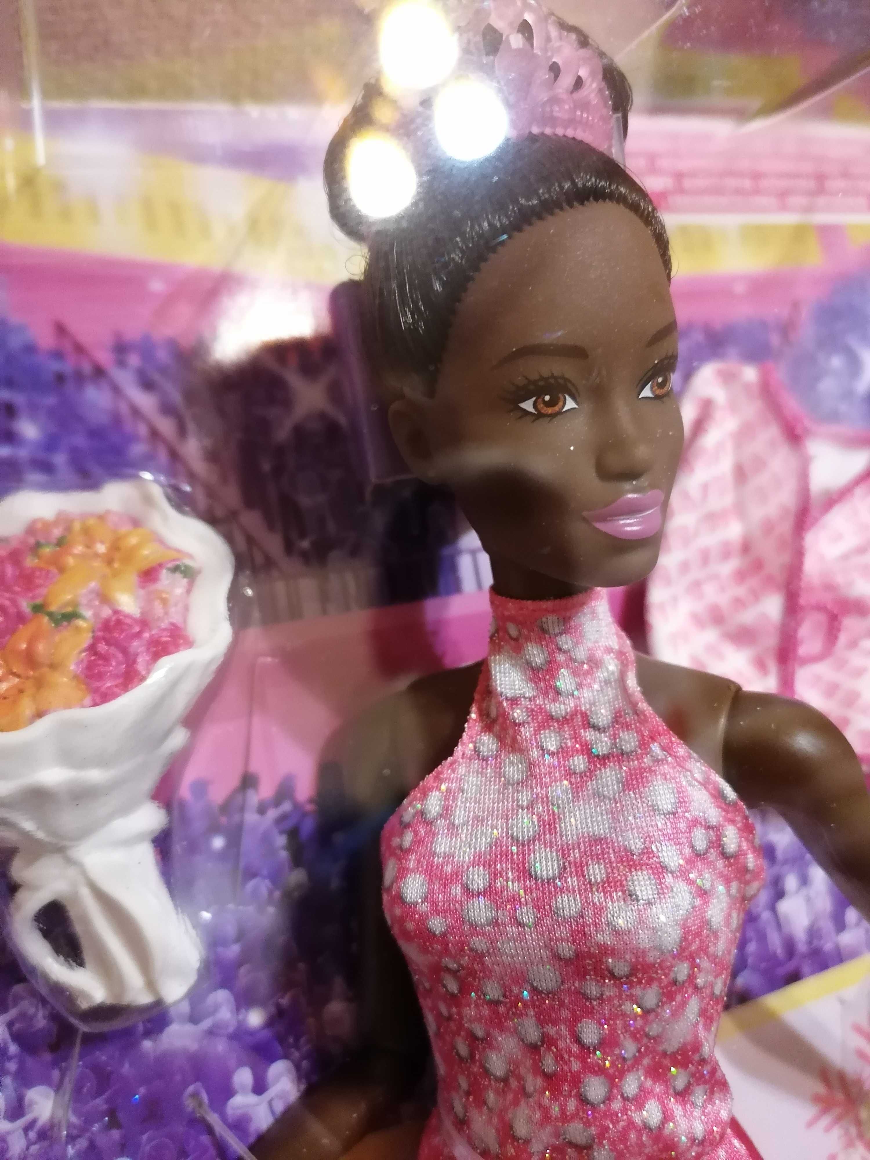 Barbie łyżwiarka kariera ciemnoskóra NOWA ruchome stawy HCN31