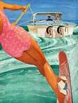 Monoski aquático vintage em madeira dos anos 50