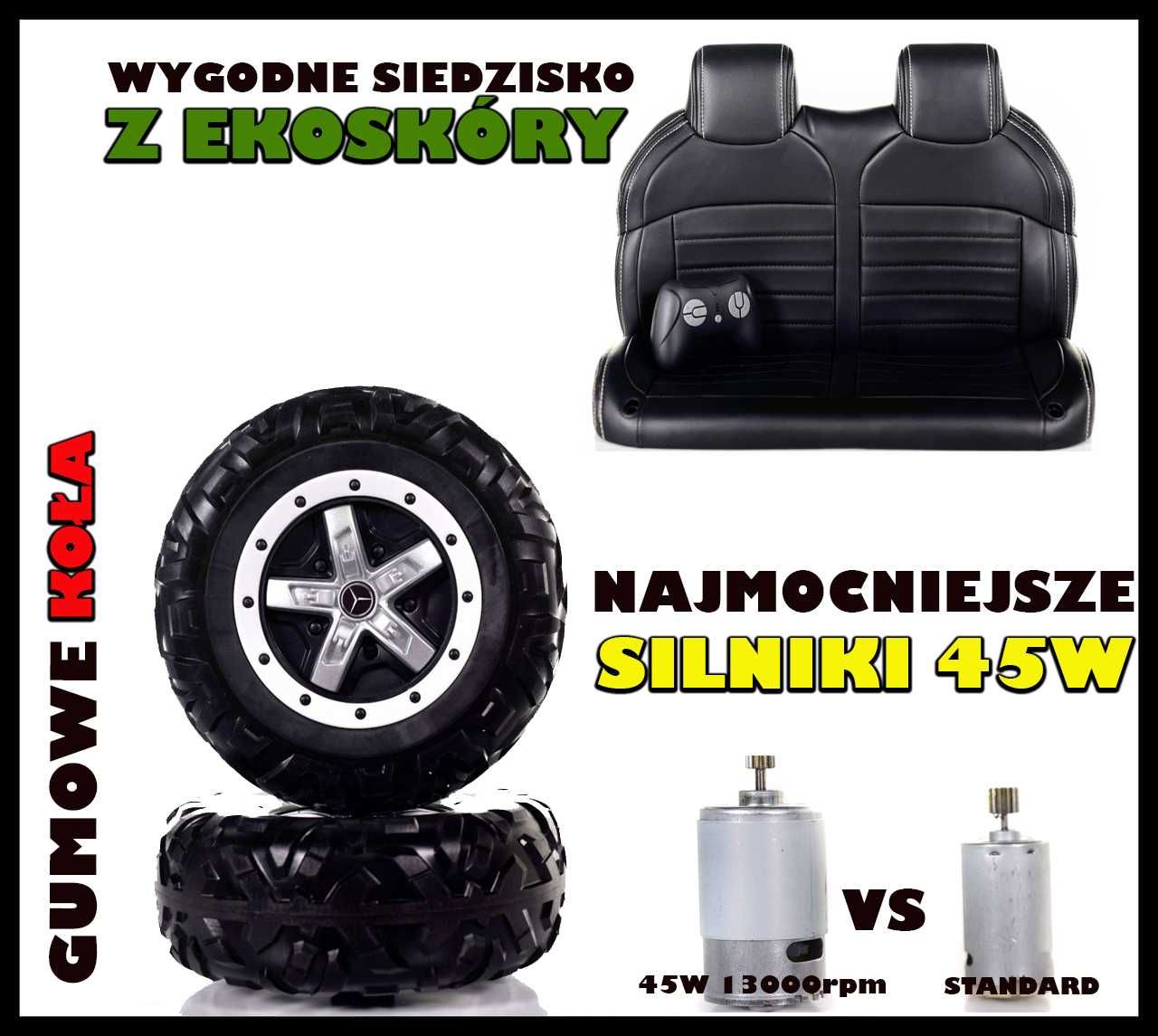 Mercedes UNIMOG Duże auto BUGGY 4x4 na akumulator samochodzik