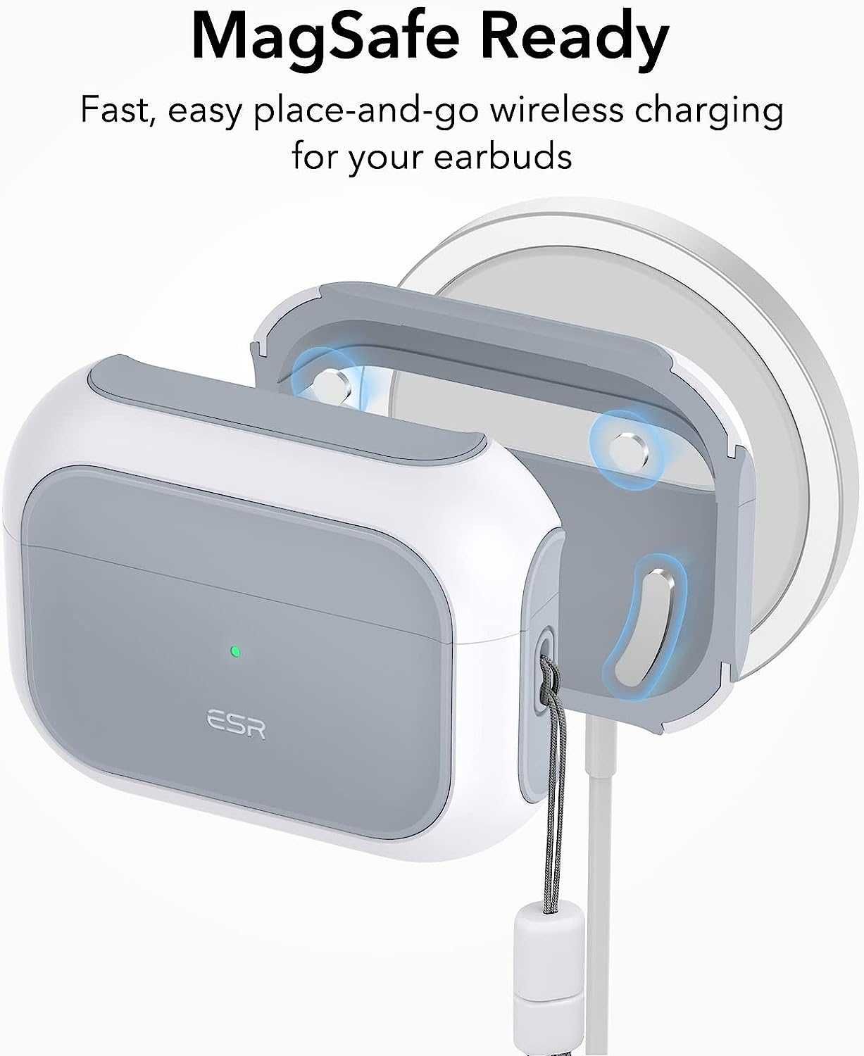 Белый чехол ESR Orbit Hybrid Чехол для AirPods Pro 2 2023/2022/2019