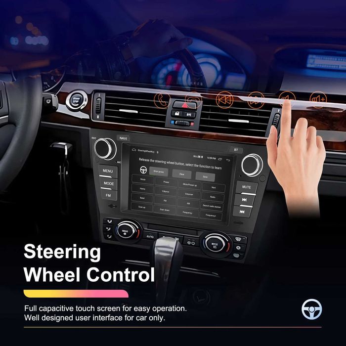 Rádio Android 7" BMW Série 3 (E90) Carplay Android Auto GPS 32G *novo*