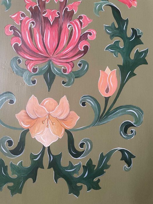 Szafa sosnowa, stara, ręcznie malowana, rezerwacja