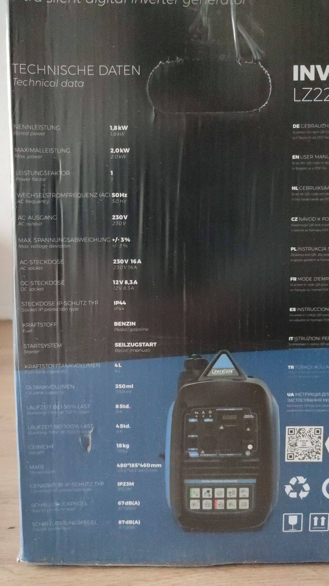 Генератор LöwenZahn 2000W 230V 12V