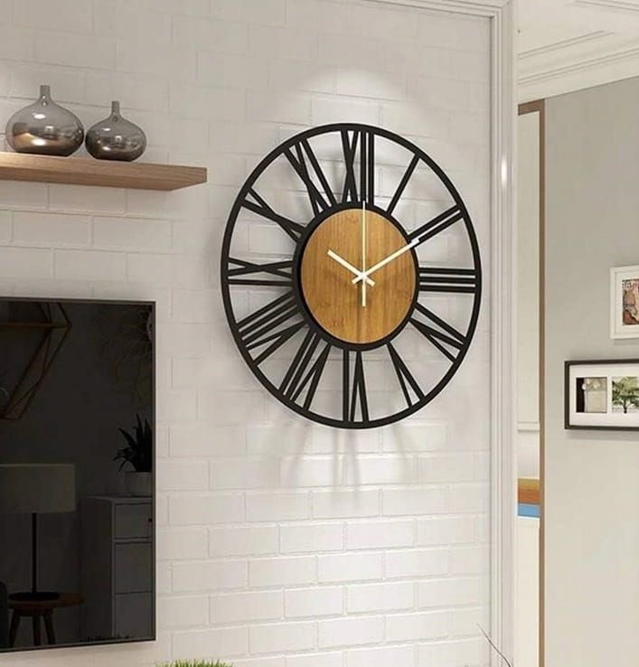 Zegar Wiszący Ścienny Rzymski Metalowy Na  Scianę 40Cm Vintage Loft
