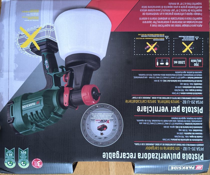 Parkside akumulatorowy pistolet do malowania