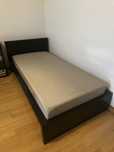 Cama de Soleiro em Madeira Preta (oferta colchao)