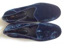Zara aksamitne Velvet Loafers 41