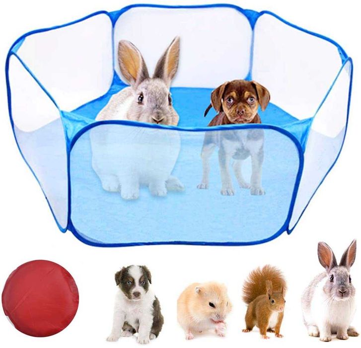 Kojec klatka wybieg niebieski dla królika chomika świnki psa zwierząt