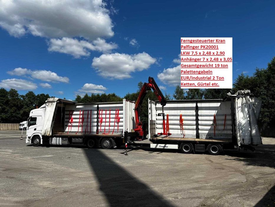 Transport, magazyn, dystrybucja ciężarówką z HDS i wózkiem widłowym