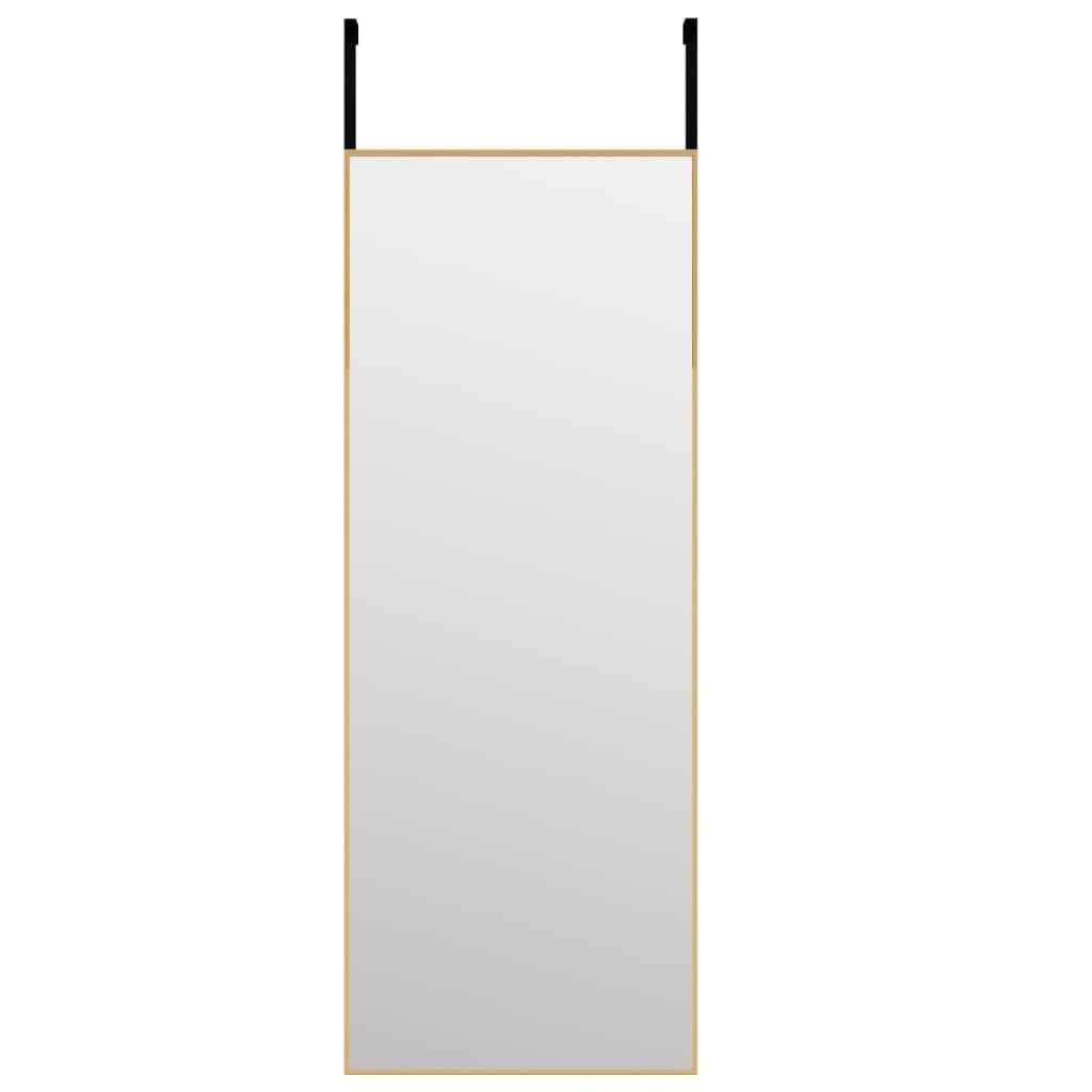 Vidaxl Lustro Na Drzwi, Złote, 30X80 Cm, Szkło I Aluminium