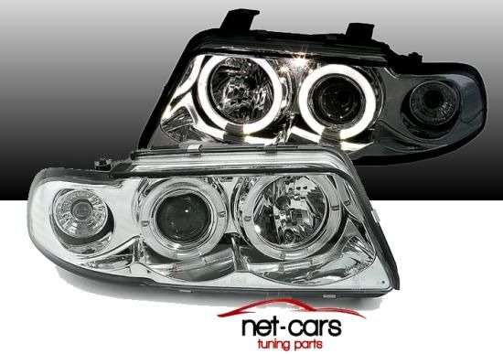 Reflektory Lampy przód AUDI A4 S4 B5 ANGEL EYES LED C