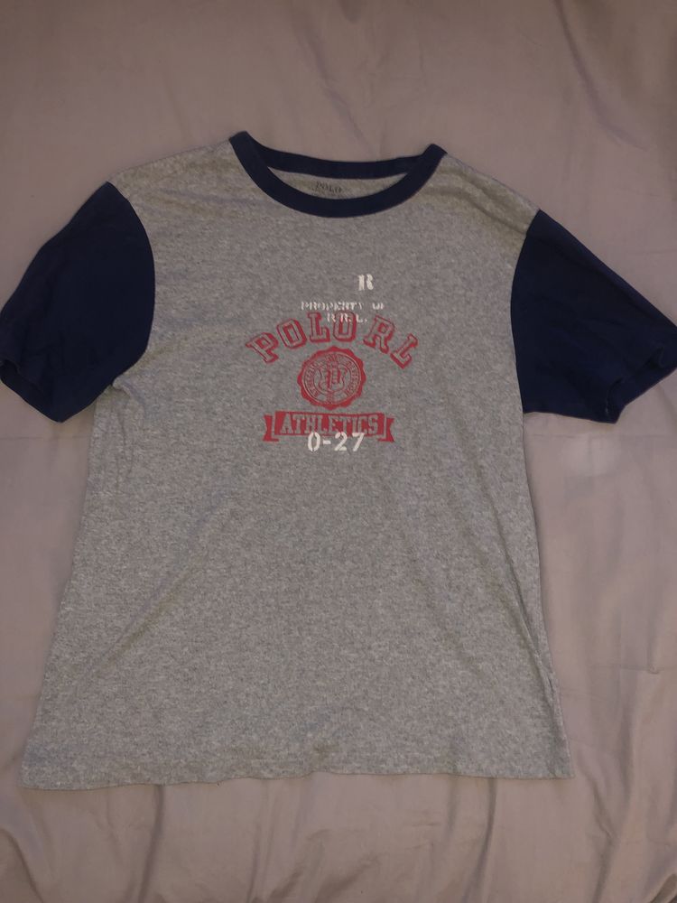 Bluzka koszulka tshirt polo krotki rekaw ralph lauren szara chlopieca