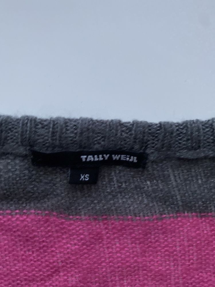 Sweter w paski, szaro-różowy, tally weijl, xs