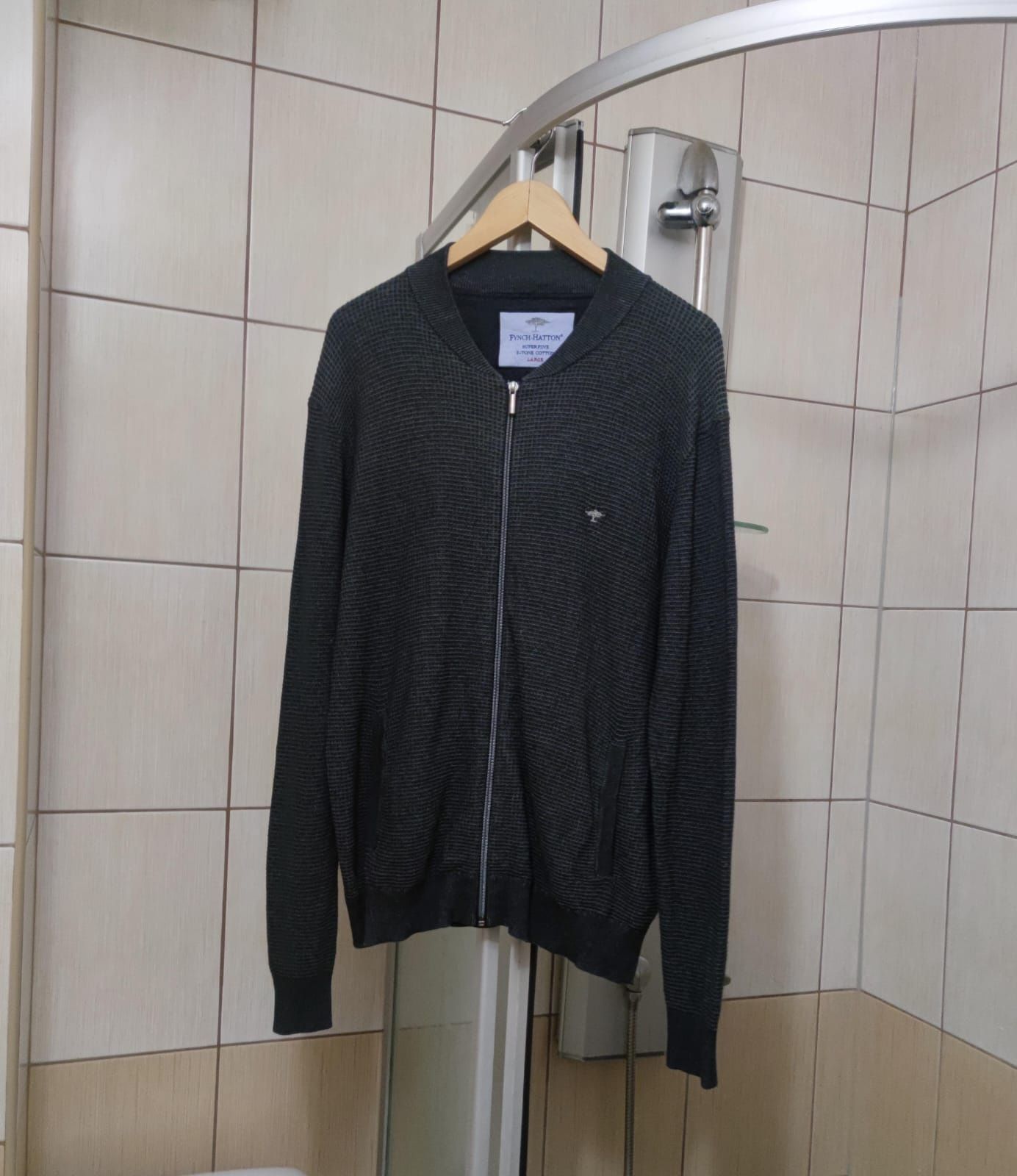 Sweter sweterek męski bluza kardigan hoodie kangurka longsleeve L supe