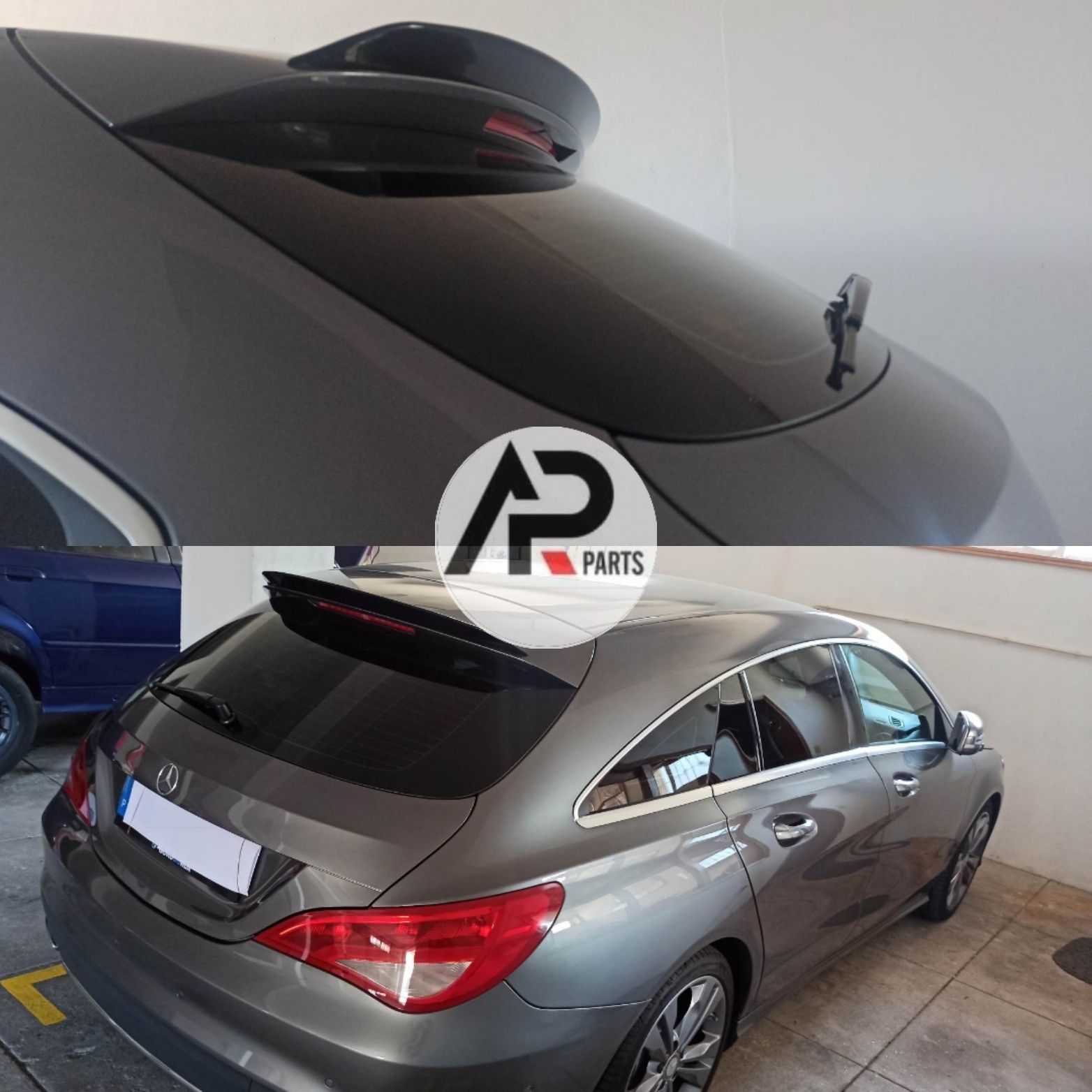 Mercedes w117 x117 aileron spoiler mala amg preto brilhante