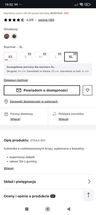 Sukienka Reserved xl