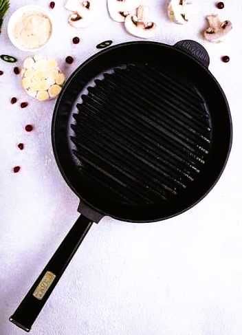 Гриль сковородка чугун круглая для всех плит пательня мангал 260х40 мм