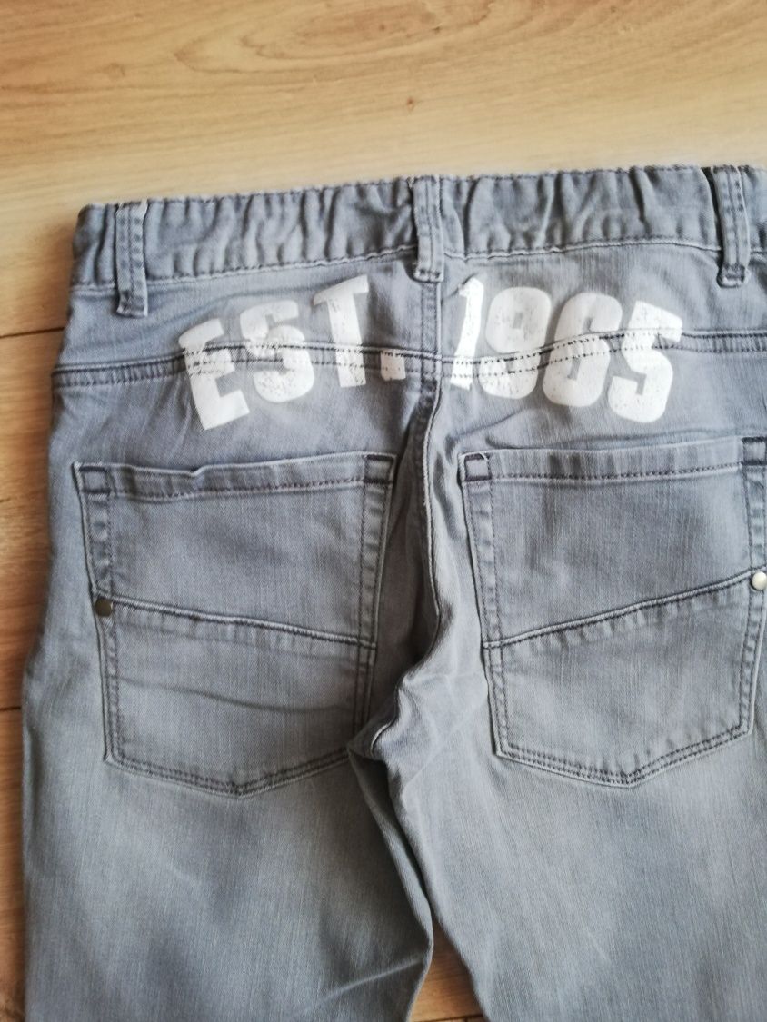 Spodnie dżinsy jeansy chłopięce 160 cm Benetton szare siwe markowe