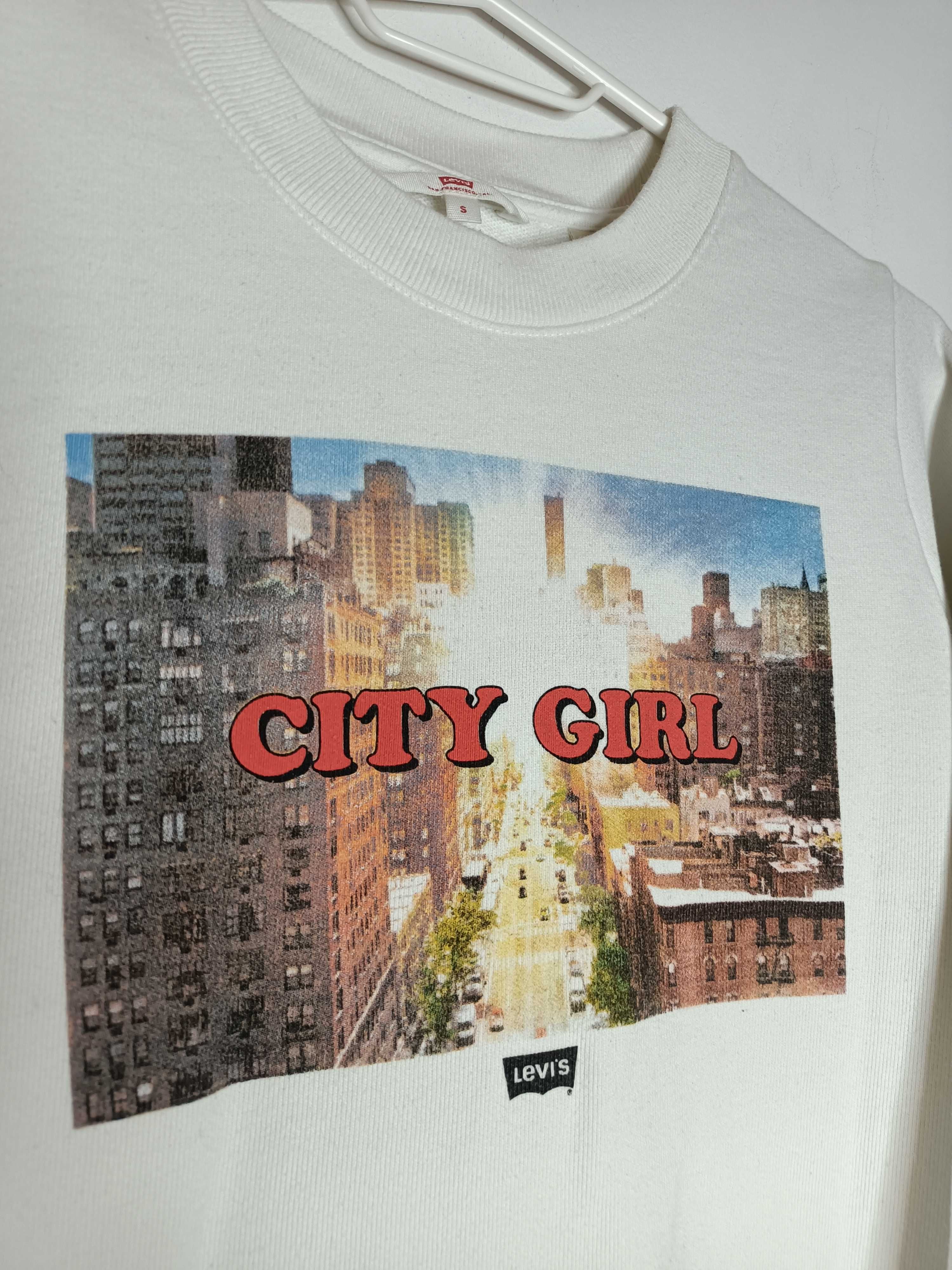 Biała bluza hoodie Levi's Levis City Girl