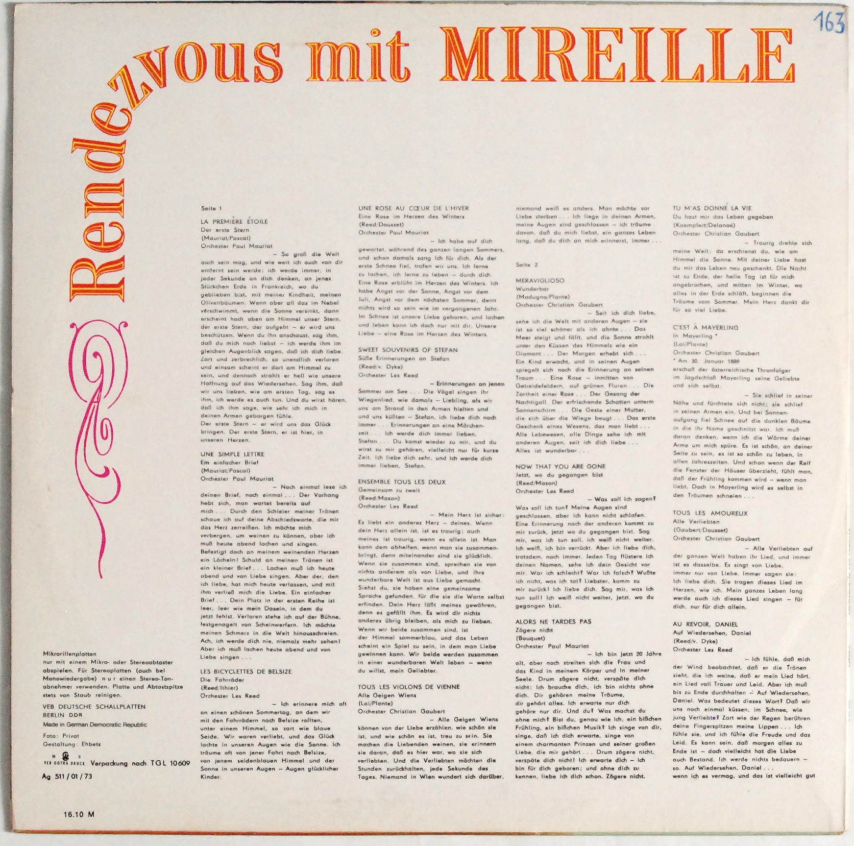 Mireille Mathieu - Rendezvous Mit Mireille s.EX+