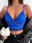 Top Cami Cortado Renda de guipura