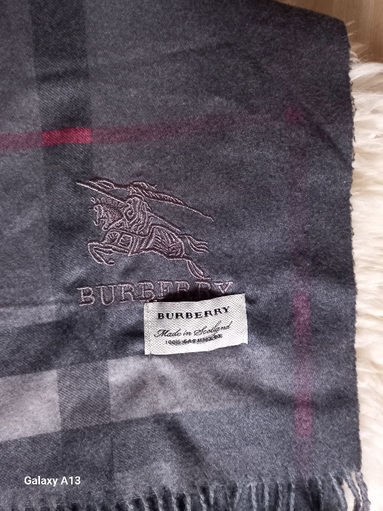 Oryginalny szalik duży burberry kaszmir