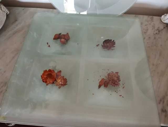 Centros de mesa em vidro