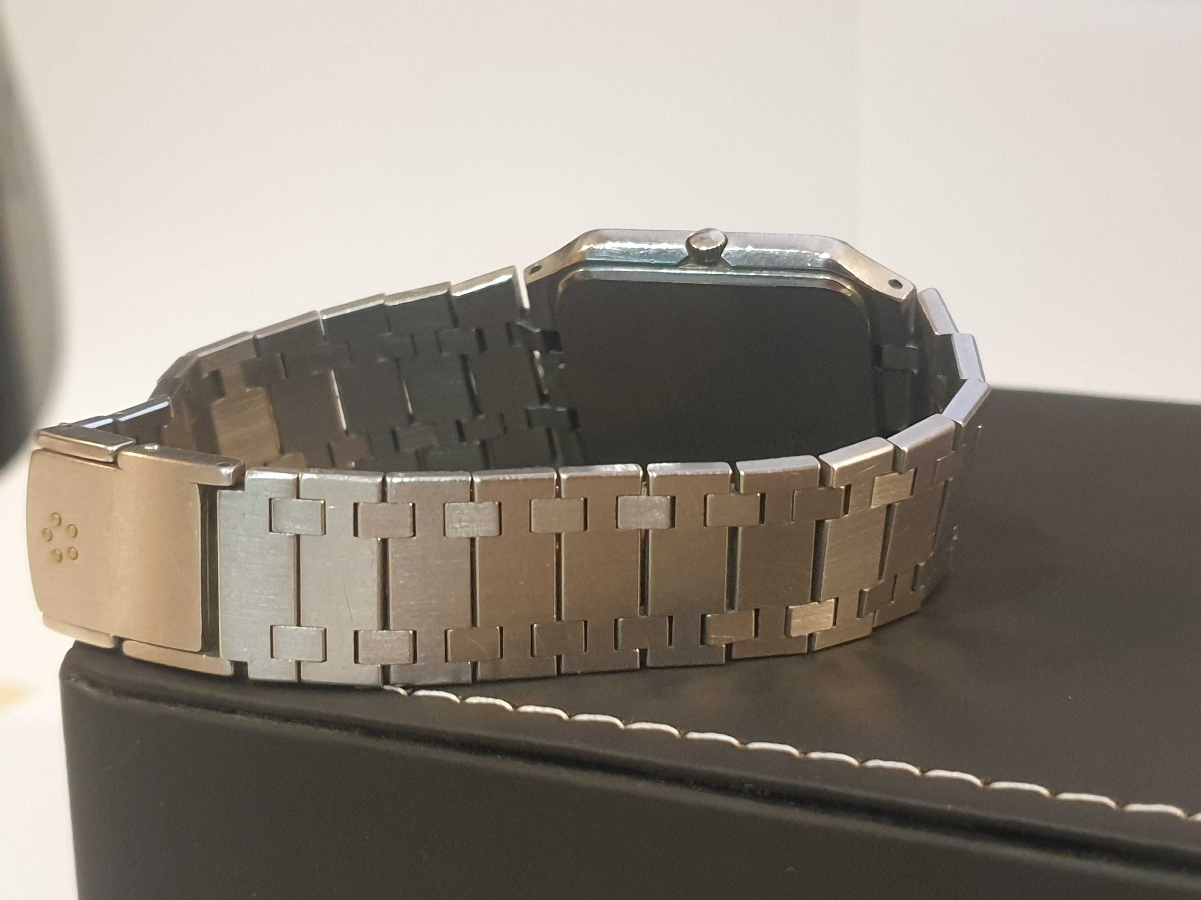 Vintage ETERNA Q meski zegarek kwarcowy na bransolecie swiss made