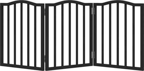 vidaXL Składana bramka dla psa, 3 panele, czarna, 150 cm