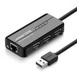 Adapter sieciowy Ugreen 20264 RJ45 / USB-A 10/100Mbps HUB 3x USB-A 2.0