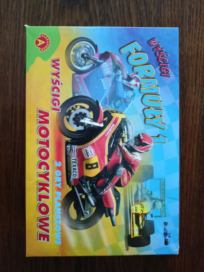 Wyścigi formuły 1. Wyścigi motocyklowe. 2 gry planszowe.