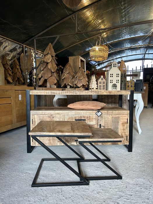 stolik kawowy drewniany 2w1 mango LOFT stoliczki