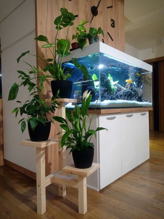 Solidny drewniany kwietnik na 3 kwiaty