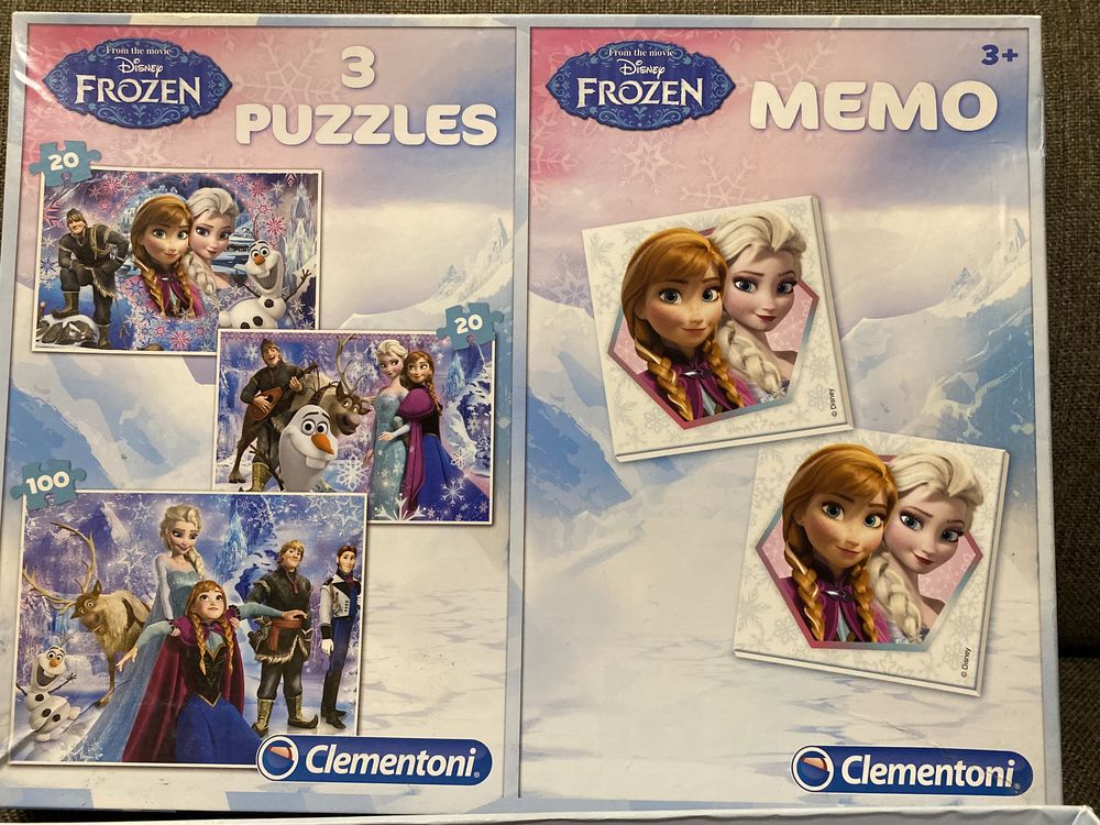 Puzzle 20/20/100 i gra memo Frozen