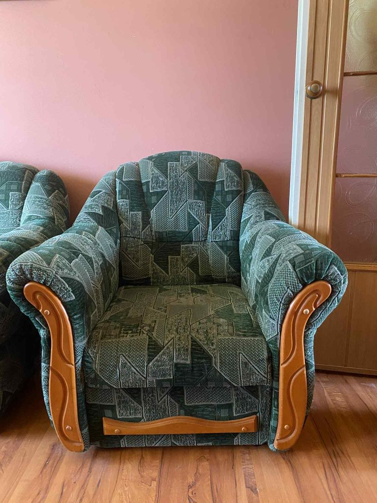 narożnik+zestaw foteli i puf