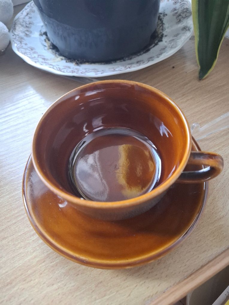 Zestaw,duo.Filizanka plus talerzyk porcelana Mirostowice.PRL