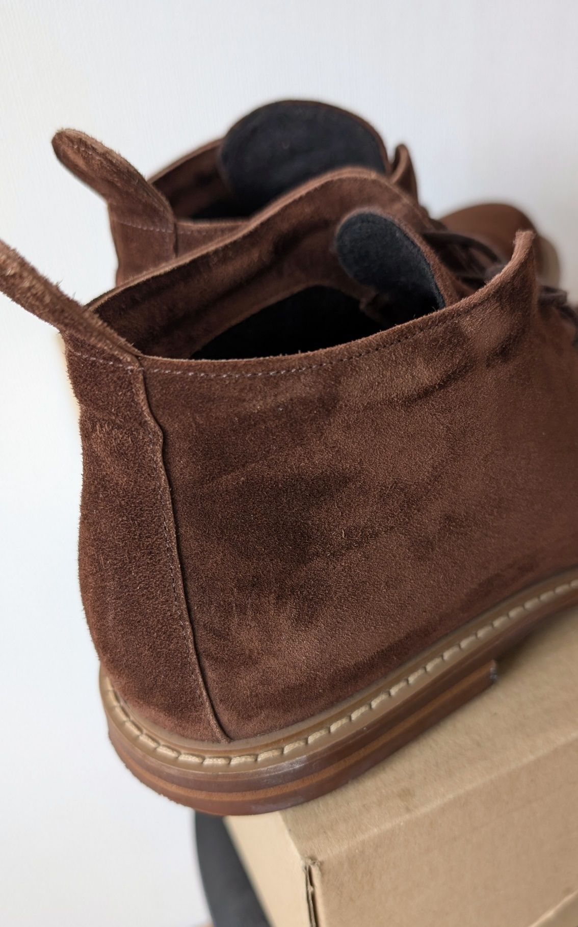 Замшеві черевики-дезерти унісекс, шоколадного кольору Hameleonshoes